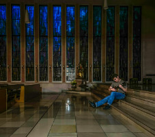 die Akustik in der Kirche testen