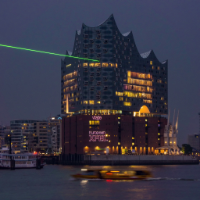 Elphi mit Laserstrahl für DESY Copyright 2017 by Dirk Paul