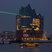 Elphi mit Laserstrahl für DESY Copyright 2017 by Dirk Paul